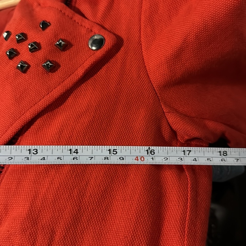 Zara Women's Red Studded Jacket - Picture 7 of 9